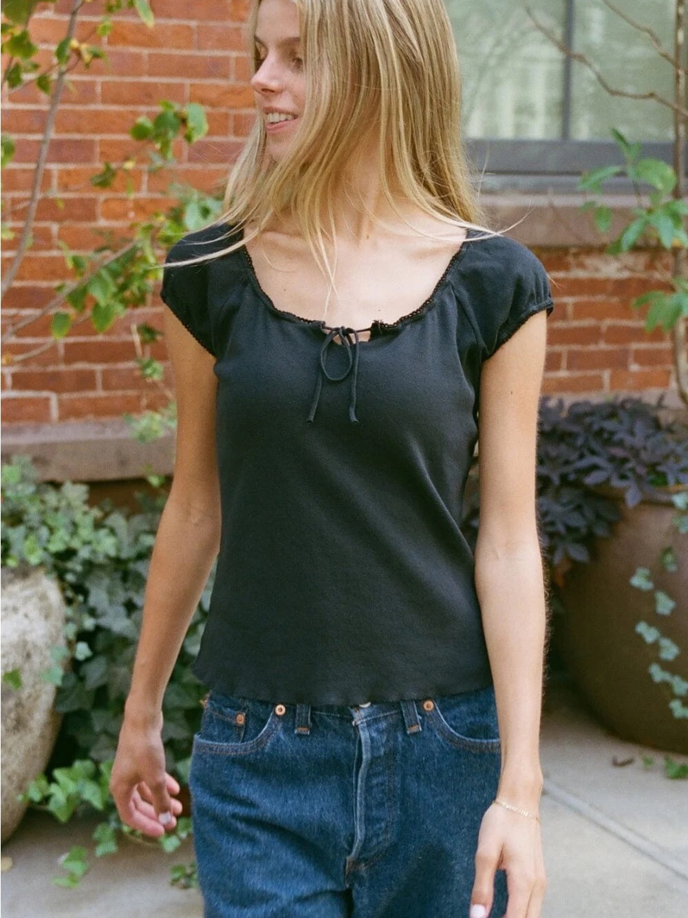 Brandy Melville Noa Eyelet Top